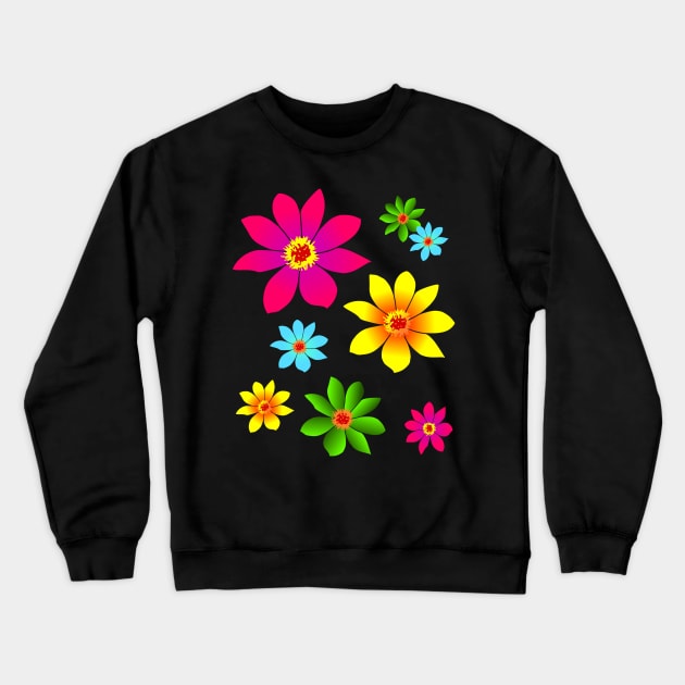 colorful flowers, bloom, blooming, blossoms, petal Crewneck Sweatshirt by rh_naturestyles